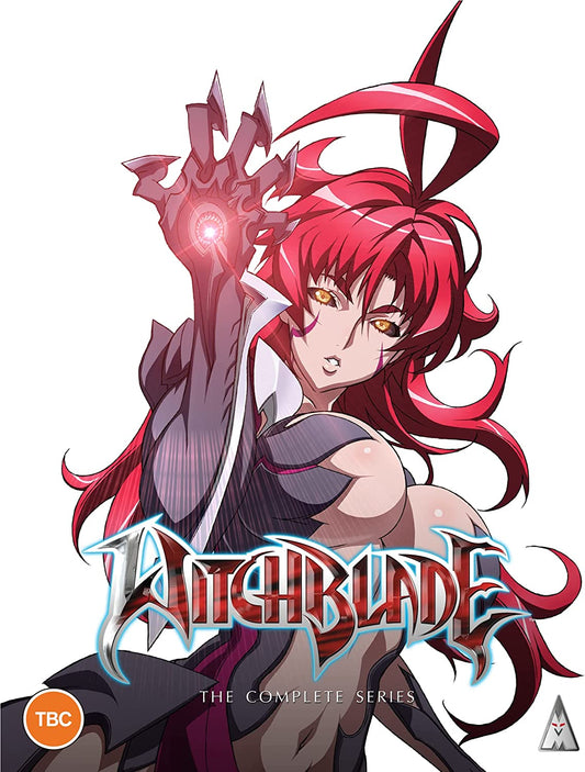 Anime cover art for "Witchblade" featuring a woman with red hair holding a glowing weapon.
