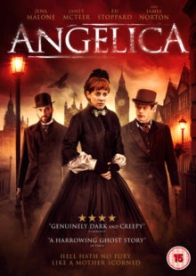 "Image of Angelica DVD cover featuring a woman and two men in Victorian attire."