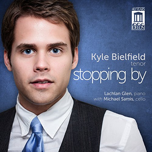 Man in a suit and tie, album cover for "stopping by" by Kyle Bielfeld.