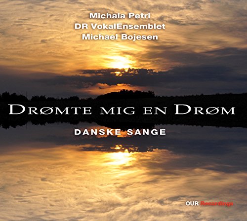 "Album cover featuring a serene lake at sunset with white and red text overlay."