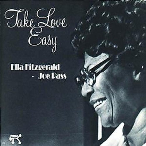 Black and white album cover featuring Ella Fitzgerald and Joe Pass, with a close-up of a man's face on the right side.