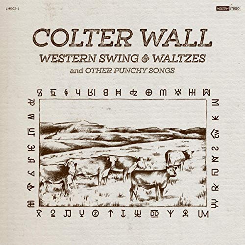 Colter Wall album cover featuring a sepia-toned illustration of antelope in a field.