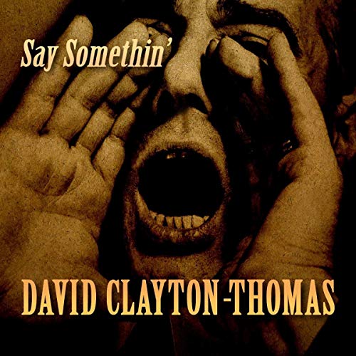 "Album cover with a man screaming, hands on his face, sepia tone."