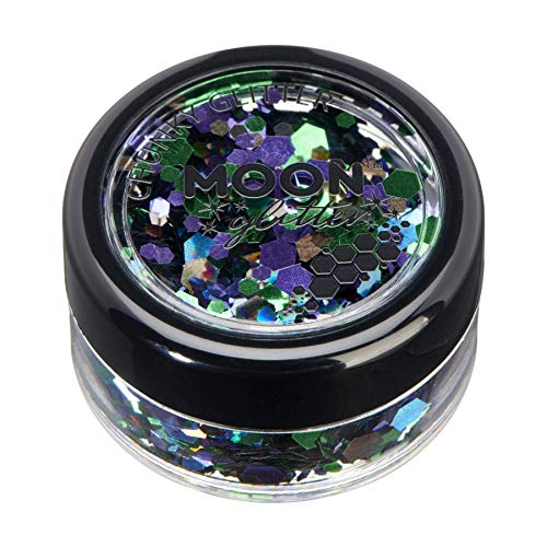 Mystic Chunky Glitter by Moon Glitter - Galaxy - Cosmetic Festival Makeup Glitter for Face, Body, Nails, Hair, Lips - 3g