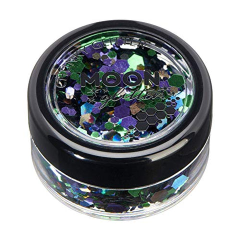 Mystic Chunky Glitter by Moon Glitter - Galaxy - Cosmetic Festival Makeup Glitter for Face, Body, Nails, Hair, Lips - 3g