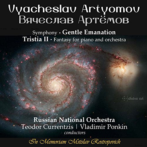 "CD cover featuring a galaxy image with white and red text on a black background."