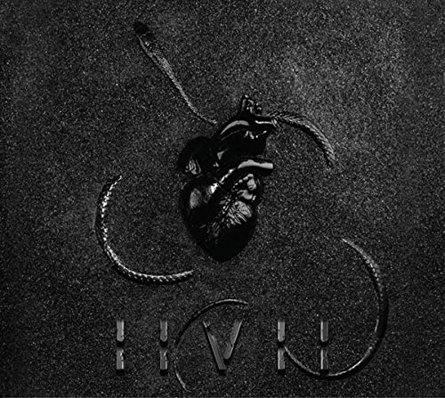 The image is a black-and-white album cover featuring a heart with a chain. For accessibility purposes, a suitable alt text could be: "Black heart with chain on dark background, 'iivii' text below."