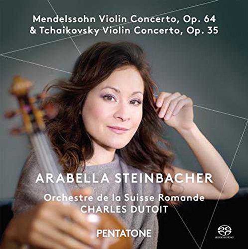 CD cover featuring a woman holding a violin, with text overlay.