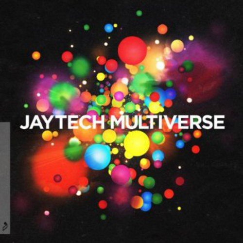 "Album cover with 'JAYTECH MULTIVERSE' text, colorful spheres on a black background."