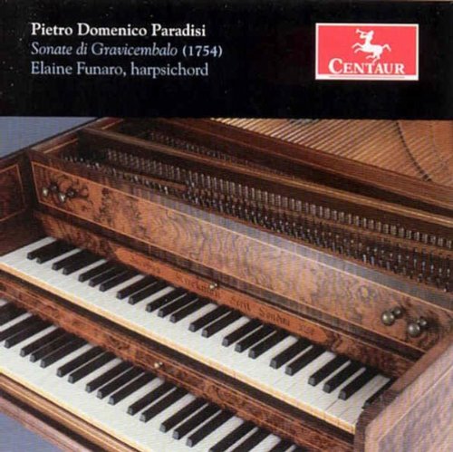 "CD cover featuring a close-up of an ornate wooden harpsichord with black and white keys."