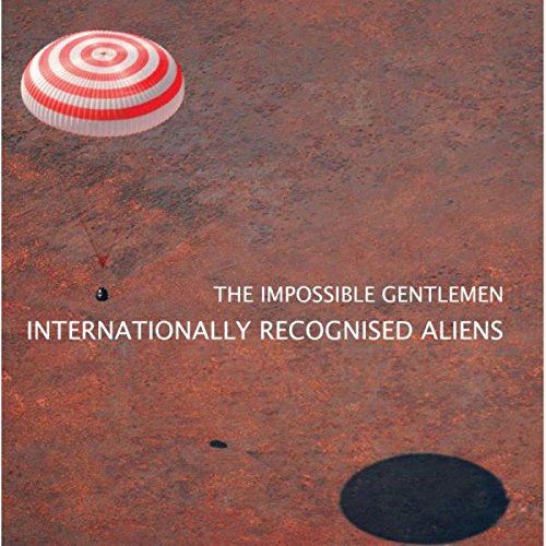 "CD cover with red and white parachute and 'The Impossible Gentlemen' text on red background."