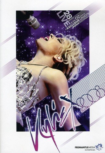 The image shows a DVD cover featuring Kylie Minogue singing into a microphone.