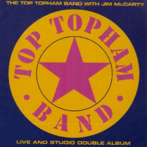 "Album cover with a yellow circle, pink star, and text on a blue background."
