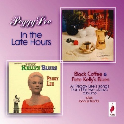 "CD cover with Peggy Lee's image and two album covers on a purple background."