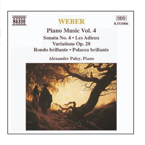 "CD cover with 'Weber Piano Music Vol. 4' and a landscape painting."