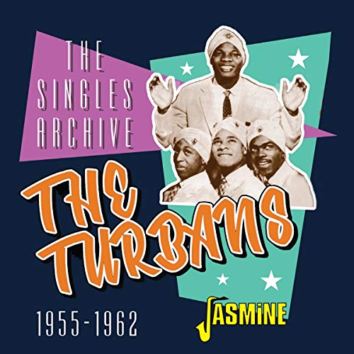 "CD cover featuring The Turbans, with band members in turbans on a dark blue background."