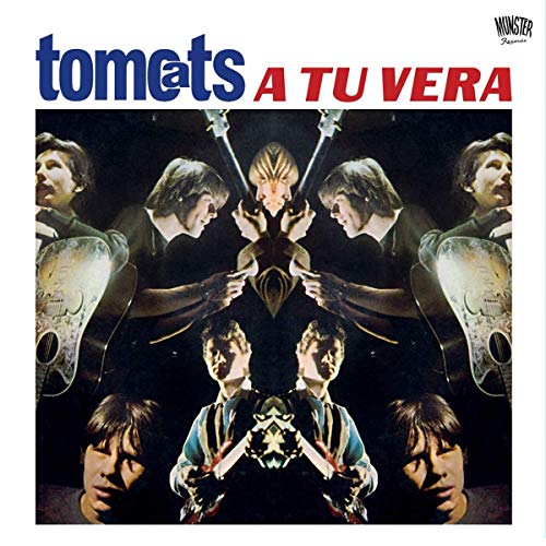 "Vinyl album cover featuring the band Tomcats, with mirrored images of the musicians."