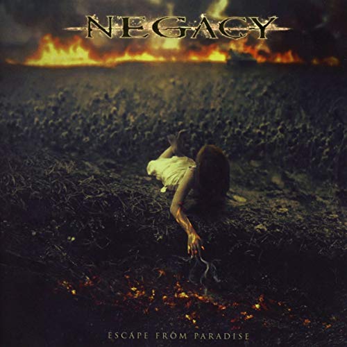 Album cover with a woman lying on the ground, flames in the background.