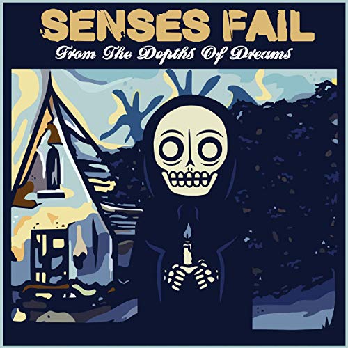Vinyl album cover with a grim reaper and abstract background.