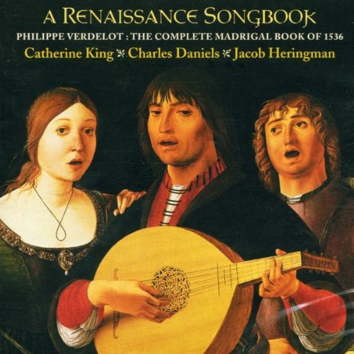 CD cover featuring Renaissance-era trio with a man playing a lute.