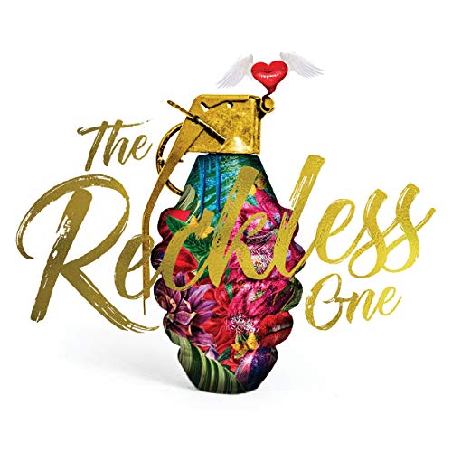 A floral grenade with a heart-shaped pin and "The Reckless One" gold text.