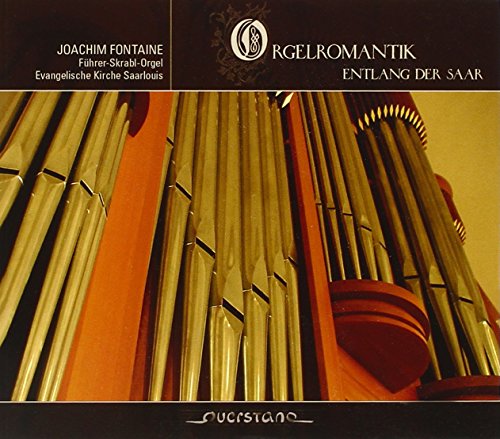 "CD cover featuring a close-up of golden organ pipes against an orange background."