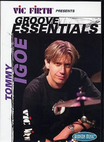 DVD cover featuring Tommy Igoe playing drums, with "Groove Essentials" text.