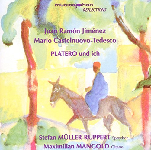 Watercolor CD cover featuring a man on a donkey, trees, and purple text.
