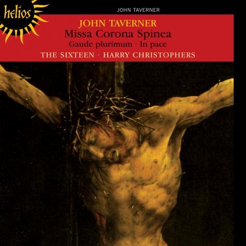 Crucified figure on a CD cover with red title banner and Amazon logo.