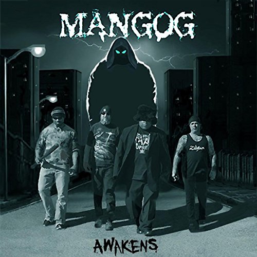 Album cover art: four men walking toward the viewer, with a hooded figure behind.