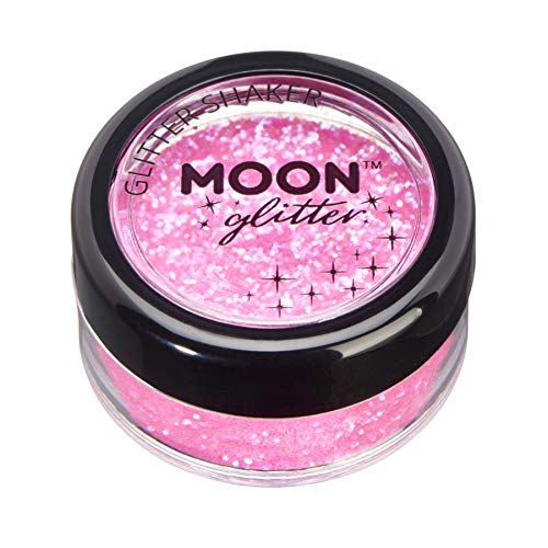 Iridescent Glitter Shakers by Moon Glitter - Pink - Cosmetic Festival Makeup Glitter for Face, Body, Nails, Hair, Lips - 5g