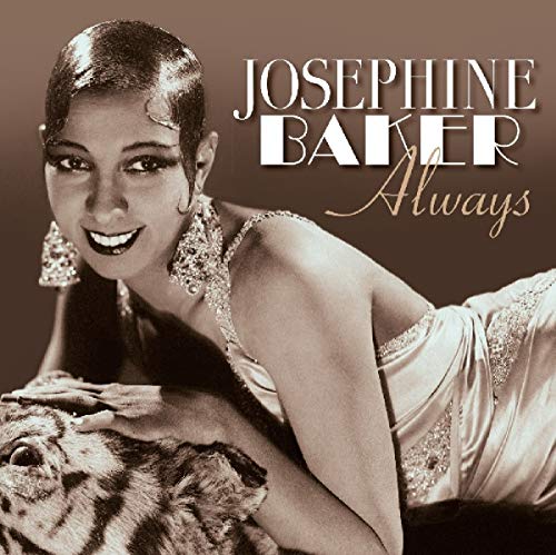 "CD cover featuring sepia-toned image of Josephine Baker in a sparkling dress."