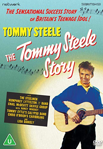 DVD cover featuring Tommy Steele holding a guitar, with title text and musical notes.