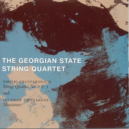 "CD cover with abstract brown and blue design, white and black text."