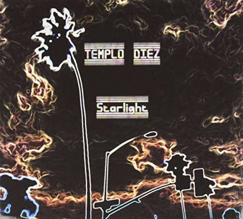 "CD cover with 'Templo Diez Starlight' text on black background with flame design."