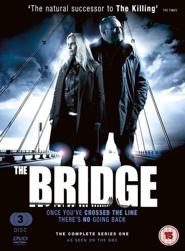 DVD cover for "The Bridge" featuring a man and woman on a bridge.