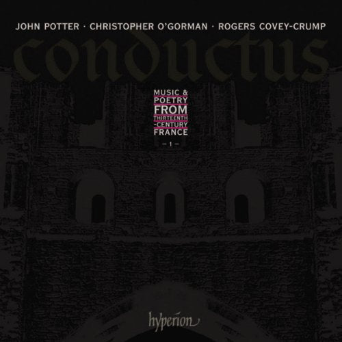 Darkened medieval building on a CD cover with artist names and title.
