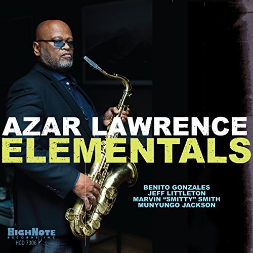 Album cover with man holding saxophone, featuring artist and title in bold text.