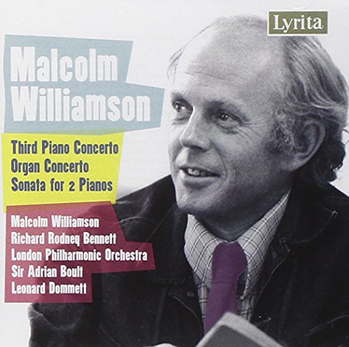 CD cover featuring black and white photo of Malcolm Williamson with text overlays.
