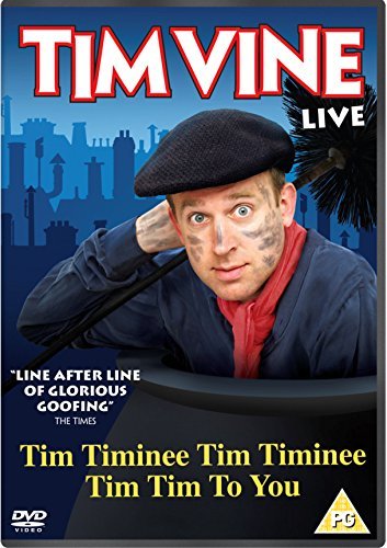 DVD cover featuring Tim Vine in a beret, with cityscape and comedy text.