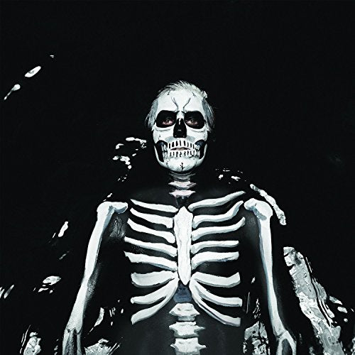 A CD cover featuring a skeleton with glowing eyes against a black background.