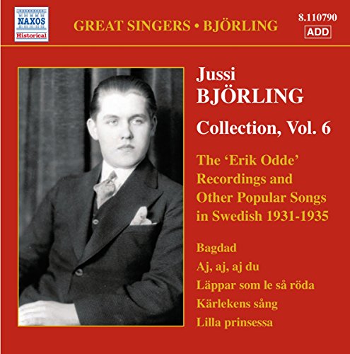 Red CD cover with black and white portrait of Jussi Bjorling and song titles.