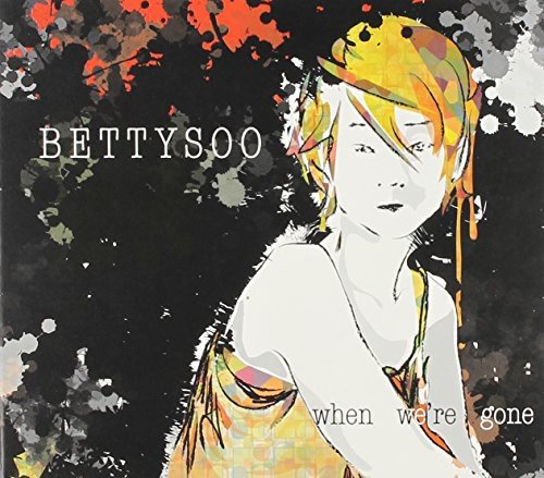 "Album cover with a sketched woman and abstract black, orange, and white background."