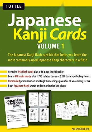 Japanese Kanji Cards Kit Volume 1 (Tuttle Flash Cards): Learn 448 Japanese Characters Including Pronunciation, Sample Sentences & Related Compound Words