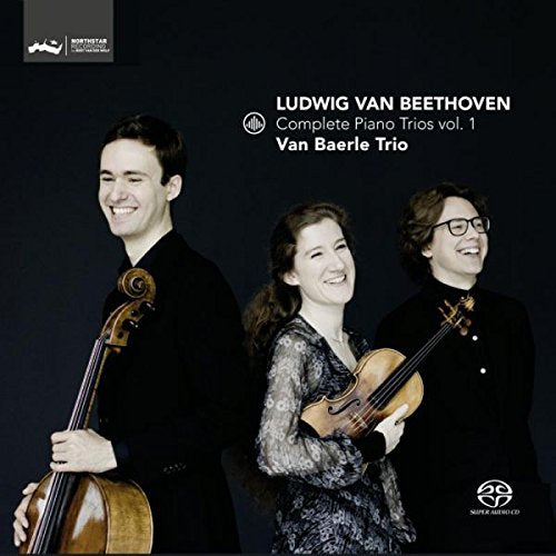 CD cover featuring three musicians: a cellist and two violinists against a dark background.