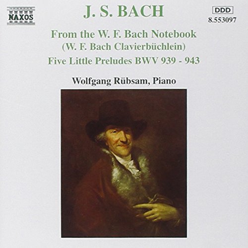 CD cover featuring a portrait of J.S. Bach in a brown coat and hat.