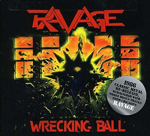 The image depicts a CD cover with a wrecking ball breaking through a brick wall.
