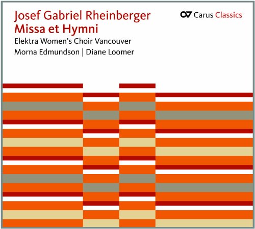 CD cover with orange, red, and yellow stripes, featuring text "Josef Gabriel Rheinberger".
