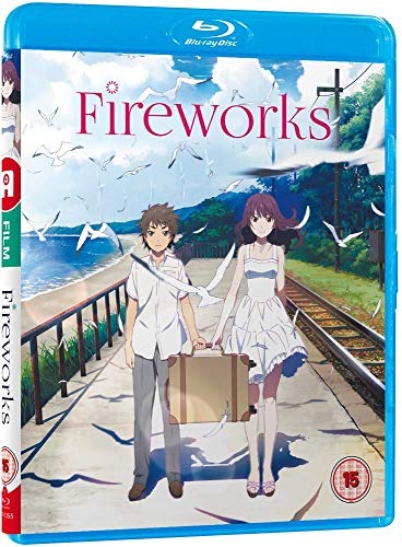 "Blu-ray case with anime cover art featuring a man and woman holding hands."