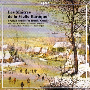 A winter village scene on a CD cover with snow-covered houses and people ice-skating.